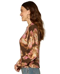 Democracy Petite Mock Neck Printed Sweater