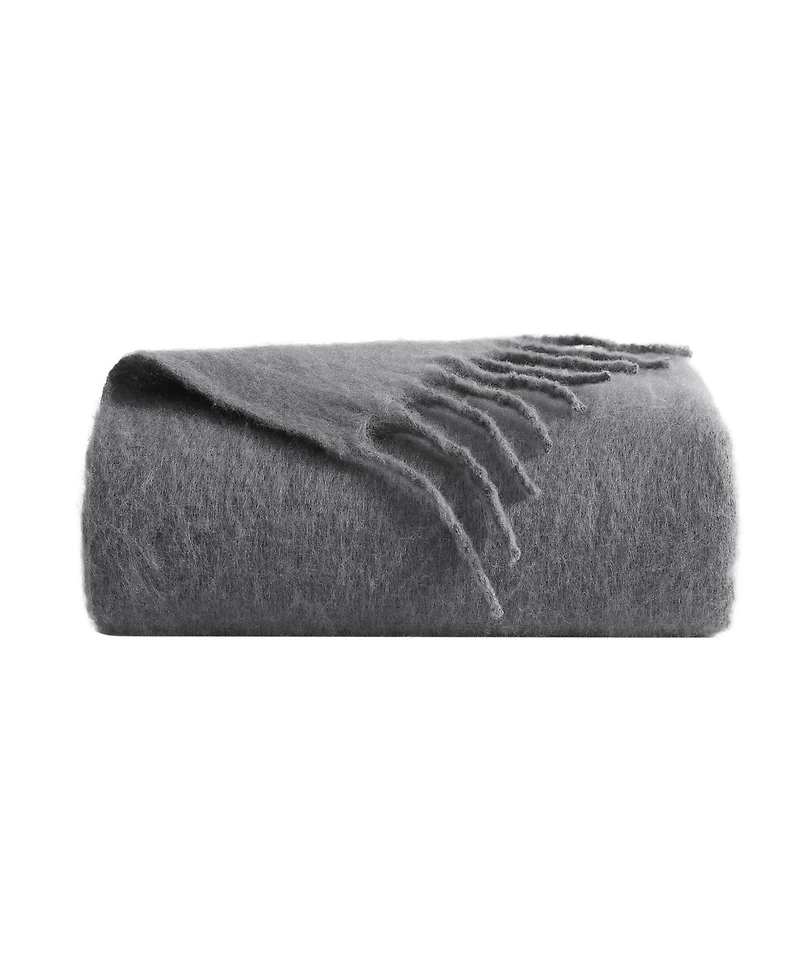 Kenneth Cole New York Faux Fur Mohair Throw Blanket, 70" x 50"