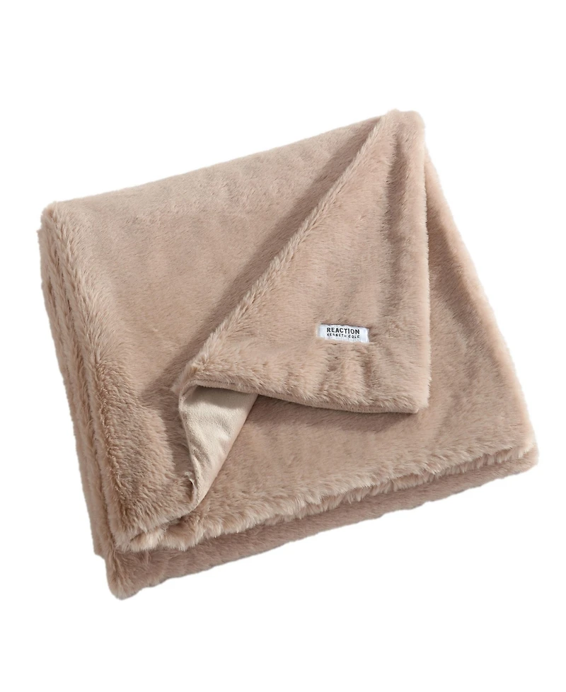 Kenneth Cole New York Solid Faux Fur Throw Blanket, 70" x 50"