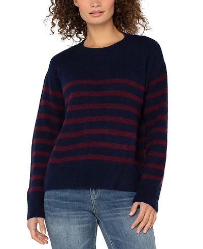 Liverpool Los Angeles Petite Long Sleeve Crew Neck Sweater