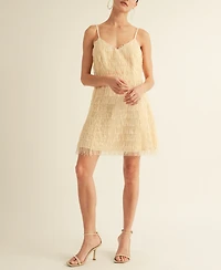 Arose Studio, Inc Women's Samara Fringe Detail Flapper Mini Dress