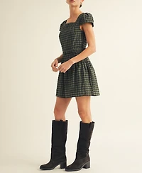 Arose Studio, Inc Women's Plaid Belted Mini Dress