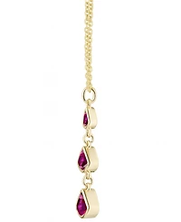 Macy's Lab-Grown Ruby Pendant Necklace (1-1/5 ct. t.w.) in 14K Gold Over Sterling Silver