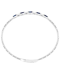 Macy's Lab-Grown Sapphire (1-1/2 ct. t.w.) and Lab-Grown White Sapphire (1/3 ct. t.w.) Bangle in Sterling Silver