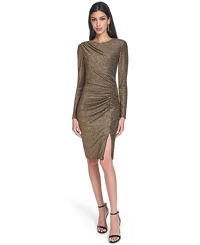 Eliza J Women's Metallic Ruched Sheath Dress
