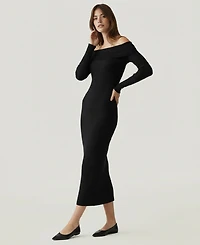 Naadam Women's Cashmino Off The Shoulder Sweater Dress