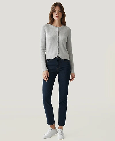 Naadam Women's Tulip Hem Button Cardigan Sweater