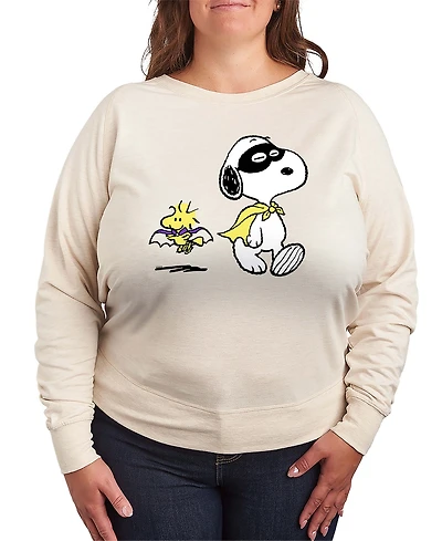 Hybrid Apparel Snoopy and Woodstock Halloween Costume Women's French Terry Long Sleeve Shirt