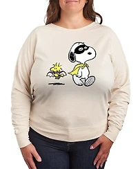 Hybrid Apparel Snoopy and Woodstock Halloween Costume Women's French Terry Long Sleeve Shirt