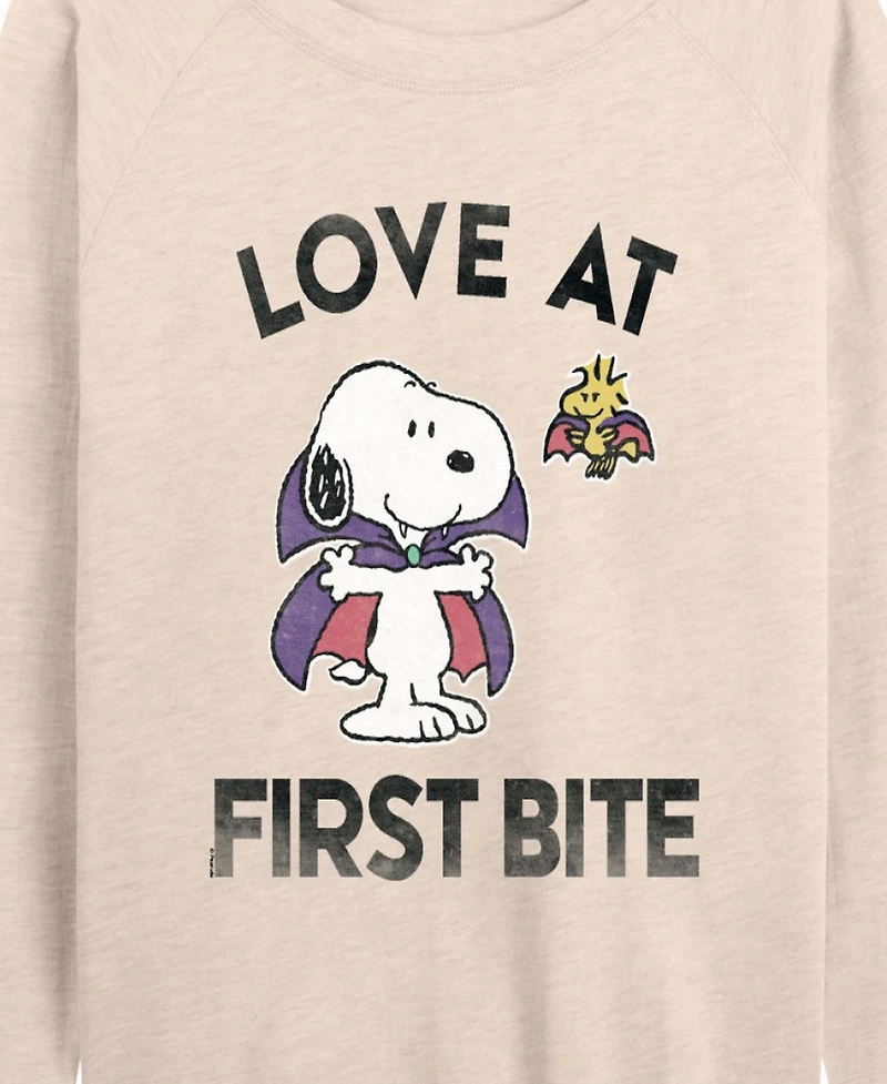 Hybrid Apparel Halloween Woodstock and Snoopy Vampires Women's French Terry Long Sleeve Shirt