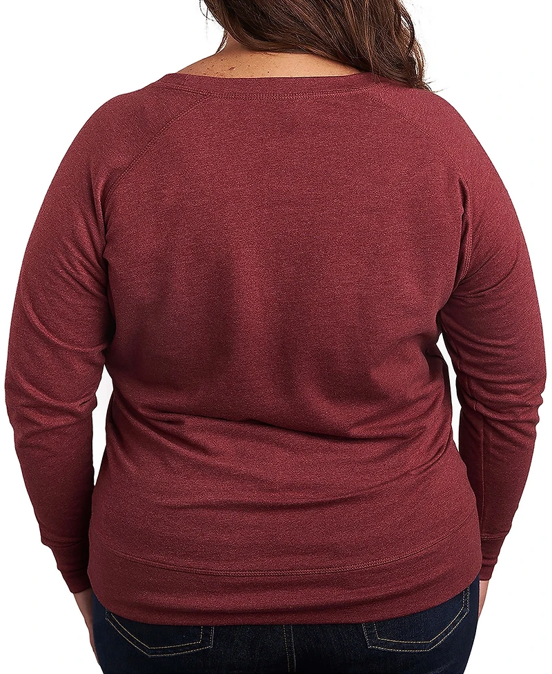 Hybrid Apparel Merry Little Christmas Houses Women's French Terry Long Sleeve Shirt