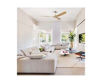 60-inch Modern Sand Nickel 3-Blade Ceiling Fans with Intelligent Remote Control and Timing Function