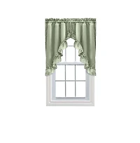Ellis Stacey 1.5" Rod Pocket High Quality Fabric Solid Color Window Ruffled Swag 60"x38