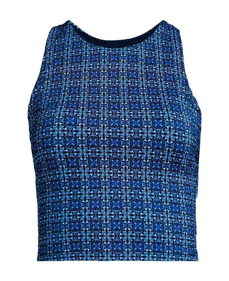 Lands' End Women's High Neck Racerback Midkini Top