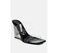 Zelene Fantasy Wedge Heel Clear Sandals