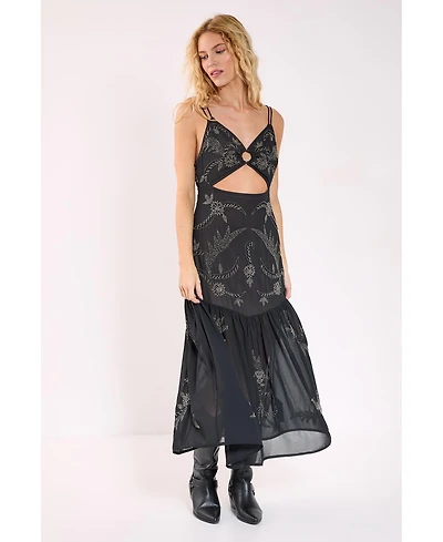 Nasty Gal Ring Cut Out Volume Maxi Dress