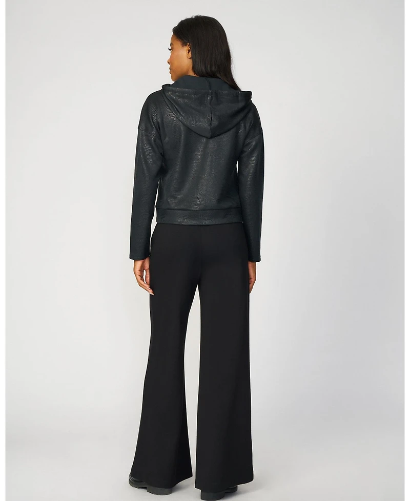 Cable & Gauge Women's Coated Bubble Hem Hoodie