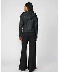 Cable & Gauge Women's Coated Bubble Hem Hoodie