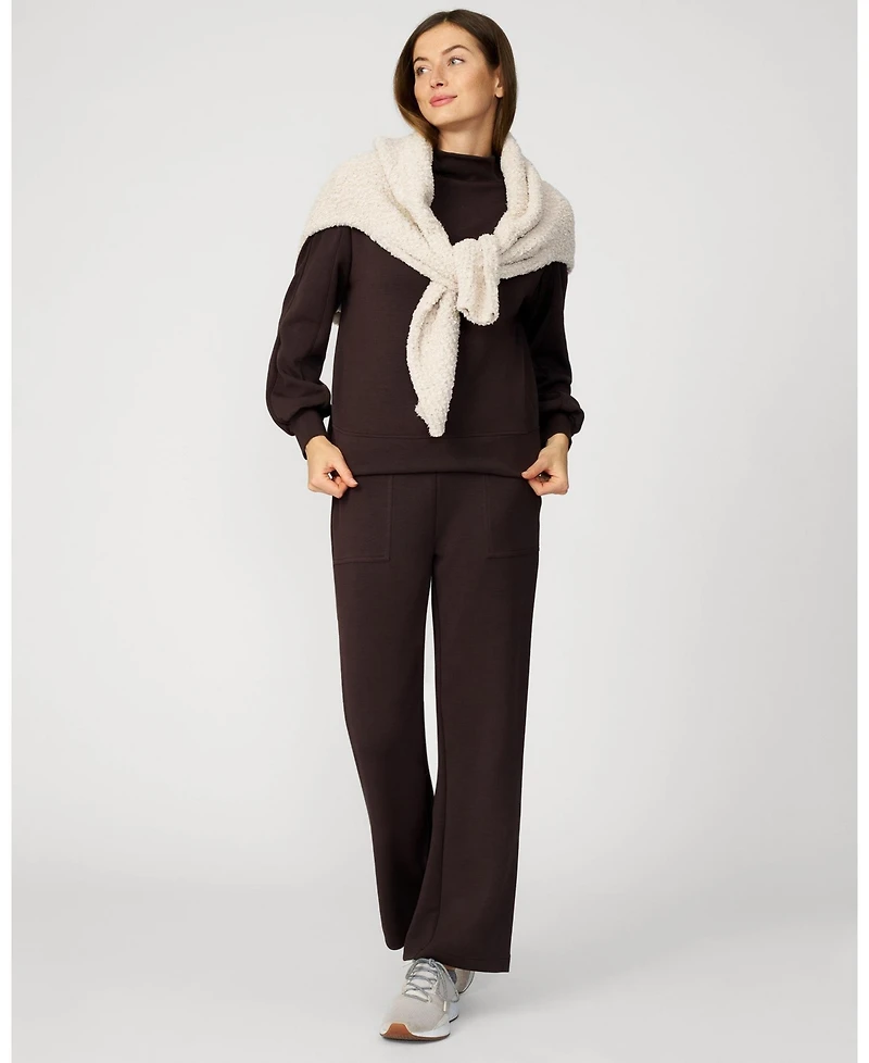 Cable & Gauge Women's Mockneck Modal Top Wide Leg Pant