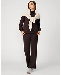 Cable & Gauge Women's Mockneck Modal Top Wide Leg Pant