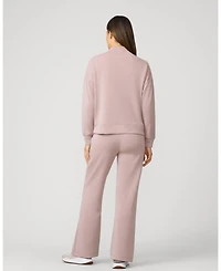 Cable & Gauge Women's Mockneck Modal Top & Wide Leg Pant