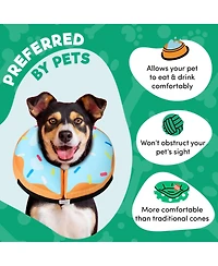 Bencmate Inflatable Dog Cone Collar Alternative Soft Recovery Donut ECollar