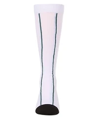 MeMoi Little Girls Sporty Stretch Cotton Logo Vertical Stripe Knee Sock