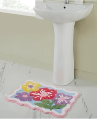 Vcny Home Floral Tufted Bath Rug, 18" x 27"