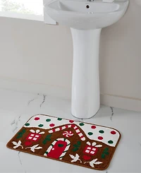 Vcny Home Multi Gingerbread House Tufted Bath Rug, 18" x 28"