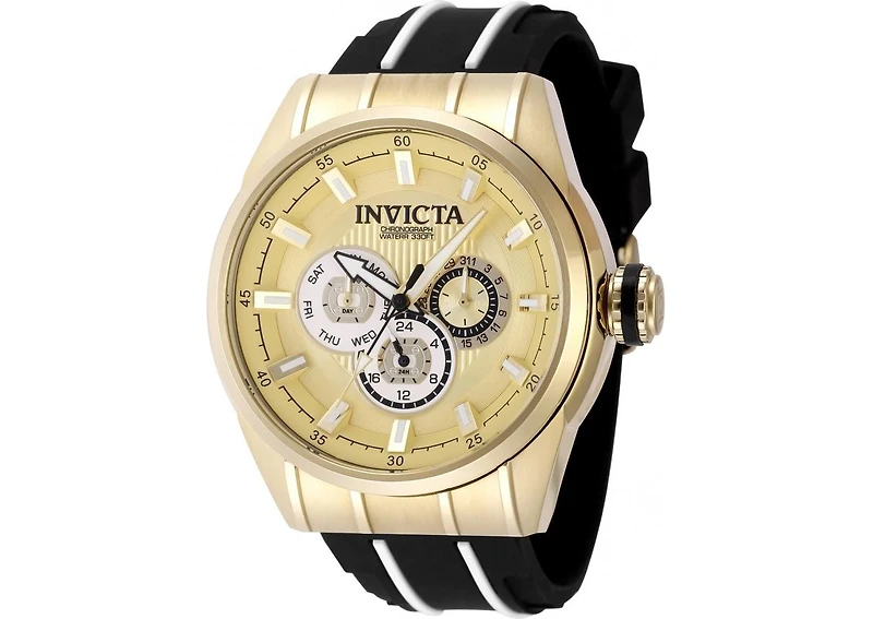 Invicta Men's 49056 Speedway Quartz Chronograph Gold, White Dial Watch