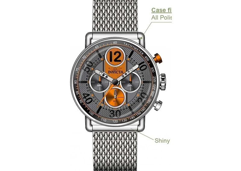 Invicta Men's 49371 Speedway Quartz Chronograph Orange Dial Watch