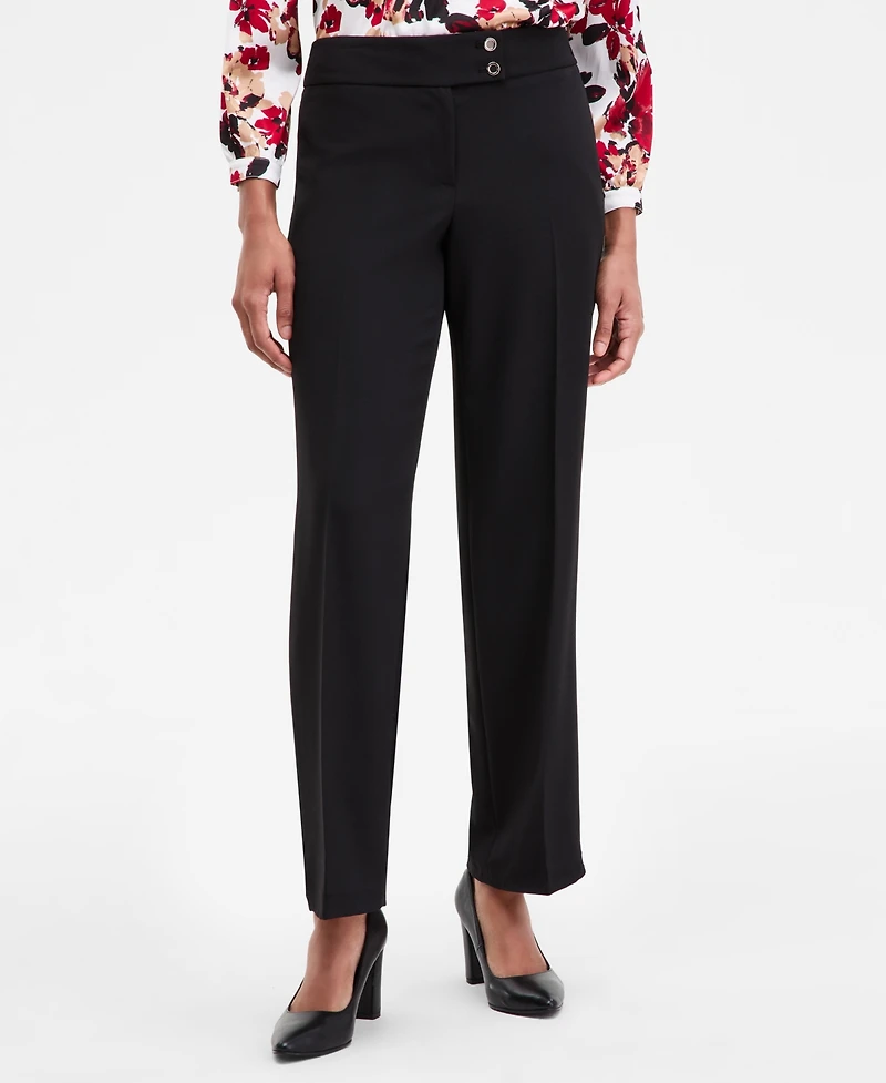 Kasper Women's High Rise Wide-Leg Pants