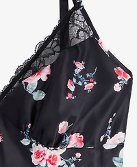 I.n.c. International Concepts Women's Printed Lace Trim Satin Gown, Created for Macy's