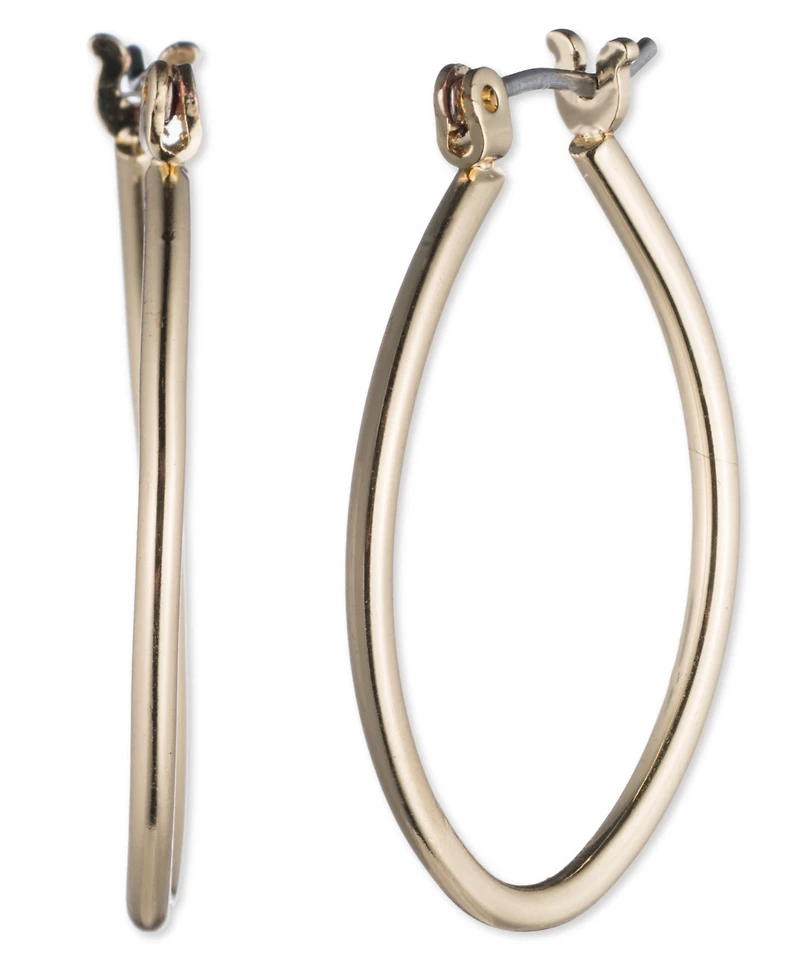Nine West Gold-Tone Teardrop Hoop Earrings