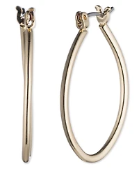 Nine West Gold-Tone Teardrop Hoop Earrings