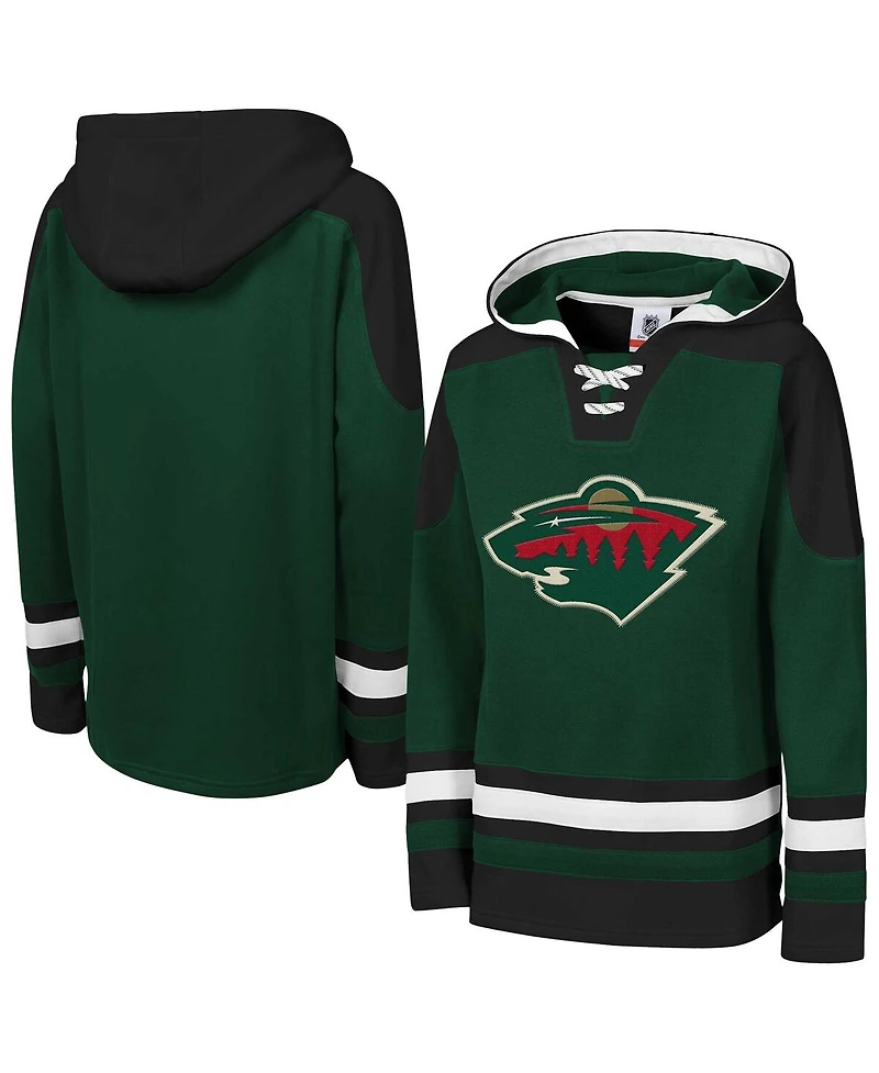 Outerstuff Big Boys and Girls Green Minnesota Wild Must Have Home V-Neck Pullover Hoodie