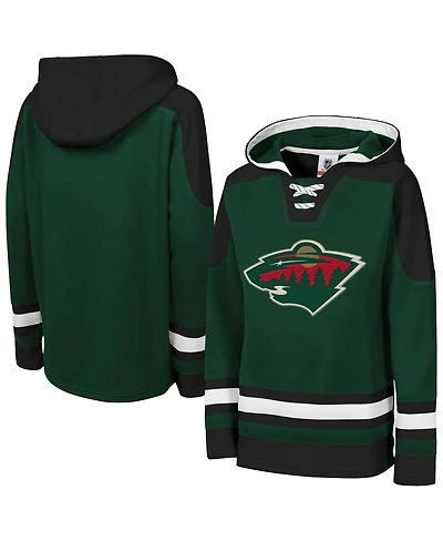 Outerstuff Big Boys and Girls Green Minnesota Wild Must Have Home V-Neck Pullover Hoodie