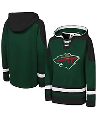 Outerstuff Big Boys and Girls Green Minnesota Wild Must Have Home V-Neck Pullover Hoodie