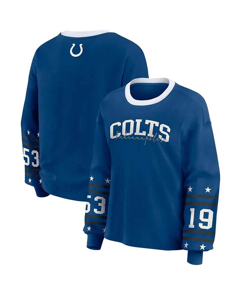 Wear by Erin Andrews Women's Royal Indianapolis Colts Sport Long-Sleeve T-Shirt