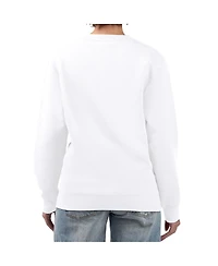 G-iii 4Her by Carl Banks Women's White New York Yankees Heart Logo Fleece Pullover Sweatshirt