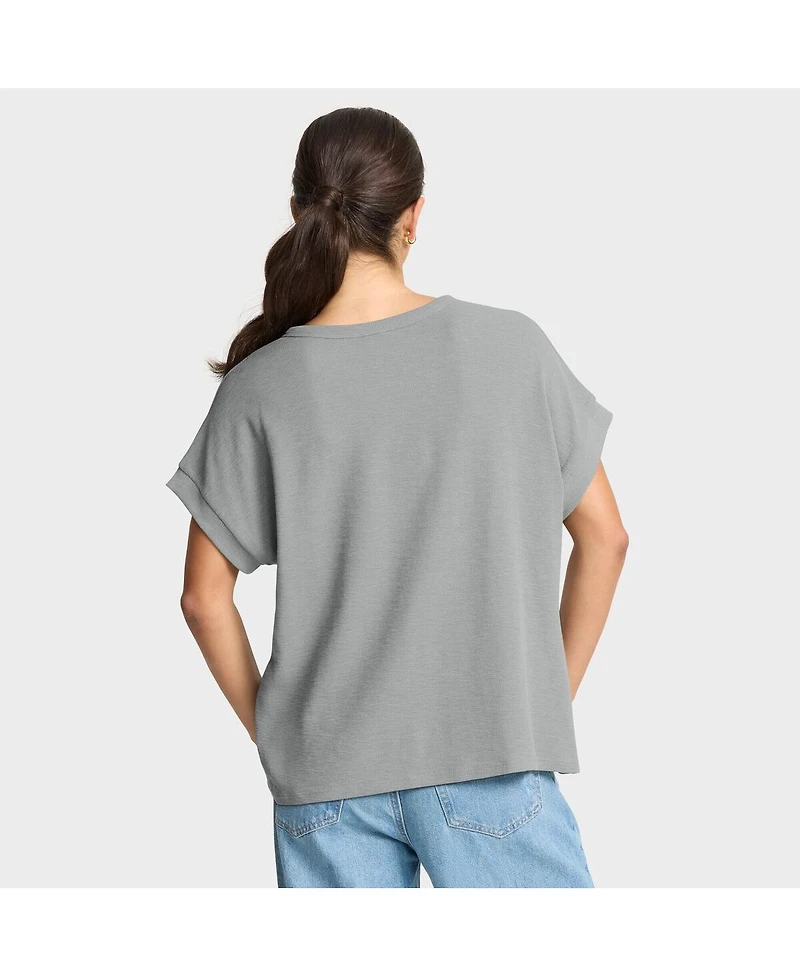Fanatics Women's Heather Gray Buffalo Bills Oversized Hometown Premium Henley Shirt