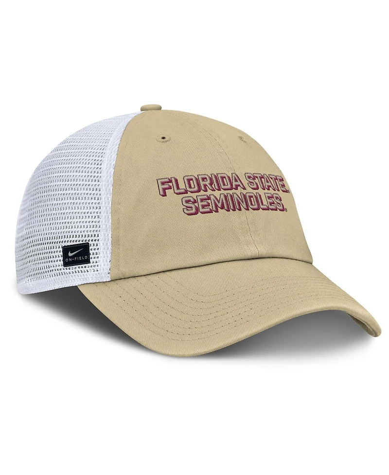 Nike Men's Vegas Gold Florida State Seminoles 2025 Gameday On-Field Club Adjustable Trucker Hat