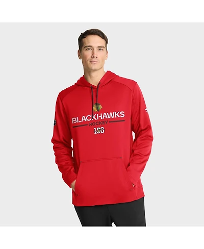 Fanatics Men's Red Chicago Blackhawks Authentic Centennial Pro Rink Hoodie