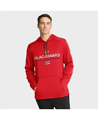 Fanatics Men's Red Chicago Blackhawks Authentic Centennial Pro Rink Hoodie