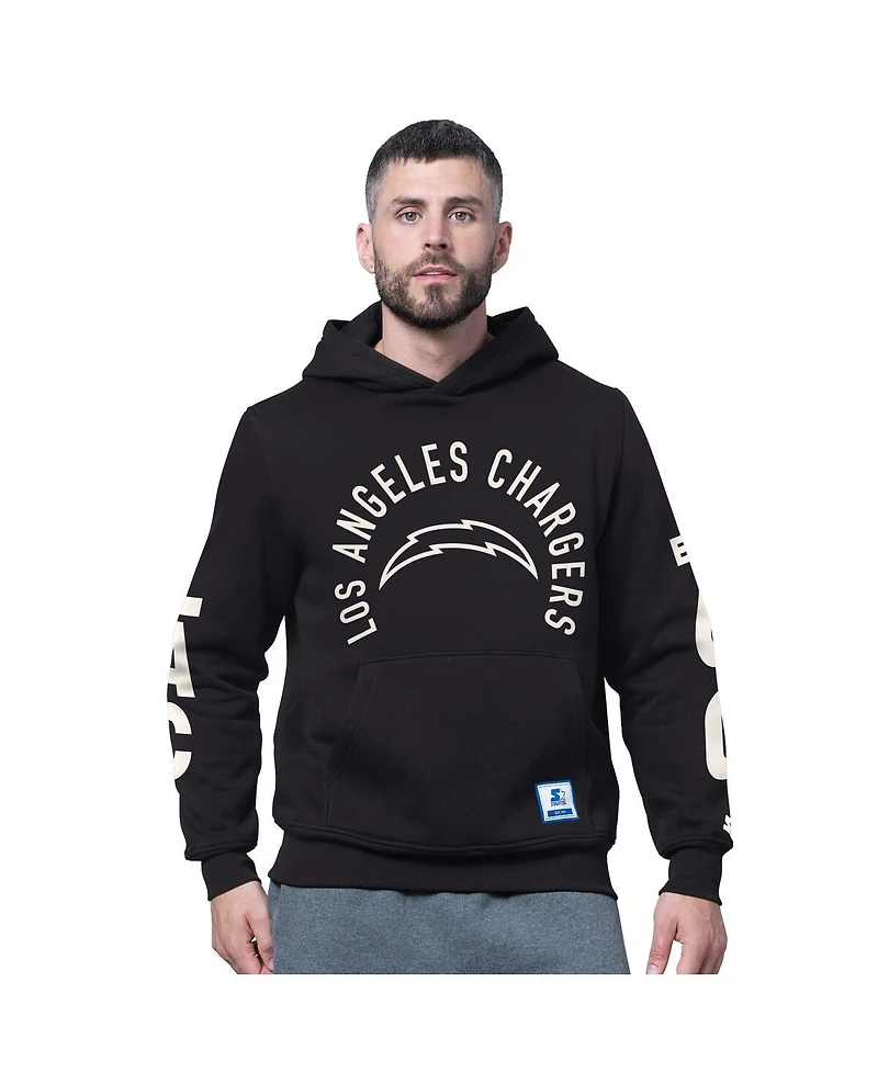 Starter Men's Black Los Angeles Chargers Handoff Fleece Hoodie Sweatshirt