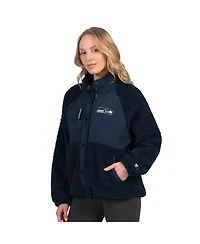 Starter Women's College Navy Seattle Seahawks On the Ball Sherpa Jacket