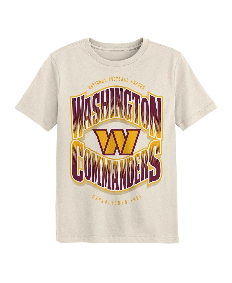 Outerstuff Big Boys and Girls Cream Washington Commanders Huddle T-Shirt
