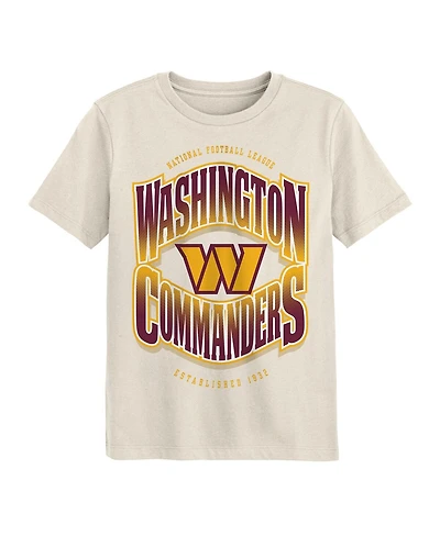 Outerstuff Big Boys and Girls Cream Washington Commanders Huddle T-Shirt