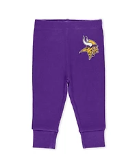 Wear by Erin Andrews Baby Boys and Girls Newborn 3-Piece Minnesota Vikings Turn Me Around Bodysuits Pant Set