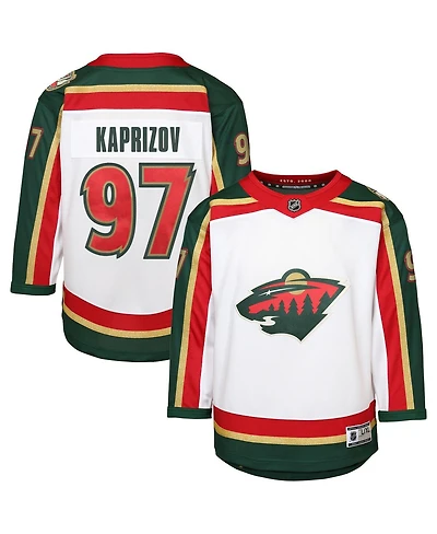 Outerstuff Big Boys and Girls Kirill Kaprizov White Minnesota Wild 25th Anniversary Replica Player Jersey